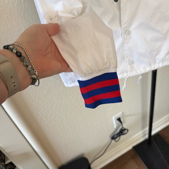 Champion Jacket Men’s Small VGUC white with red and blue accents - Picture 6 of 11